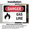 Signmission Gas Line Danger Sign, Vinyl Decal, 10in W x 7in L, 2PK OS-2PACK-DS-D-710-L-1272 - alternate 3
